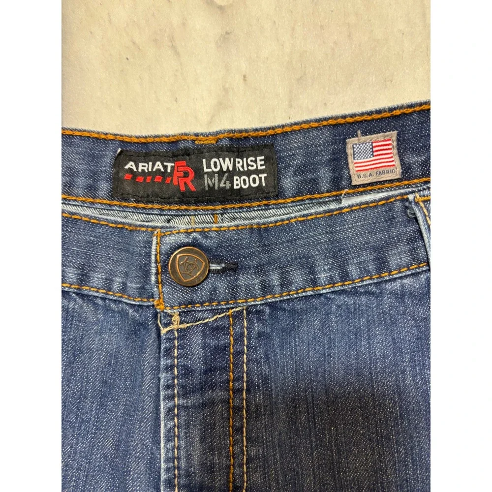 ARIAT Fire Resistant Mens Low Rise Boot Cut Jeans Dark Wash Denim Size‎ 44x25